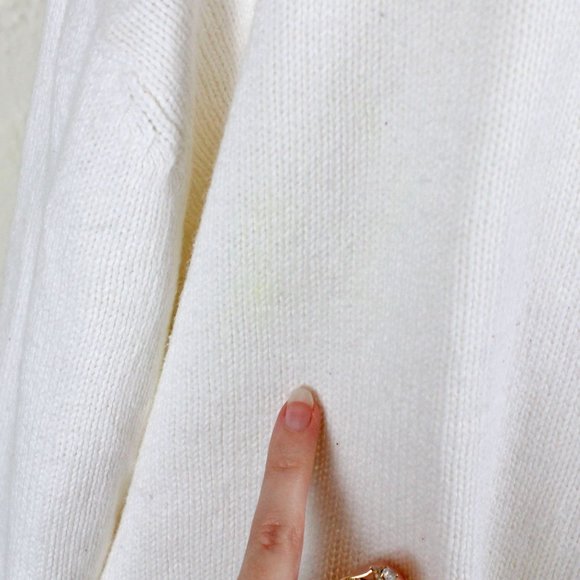 Crystal Kobe vintage 90s white Christmas snowflake sweater cardigan - Picture 6 of 8